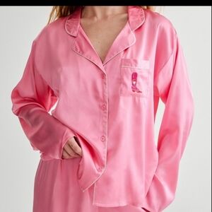 Nasty Gal Satin Embroidered Western Boot Pajama Set Sze 4 & Size 10